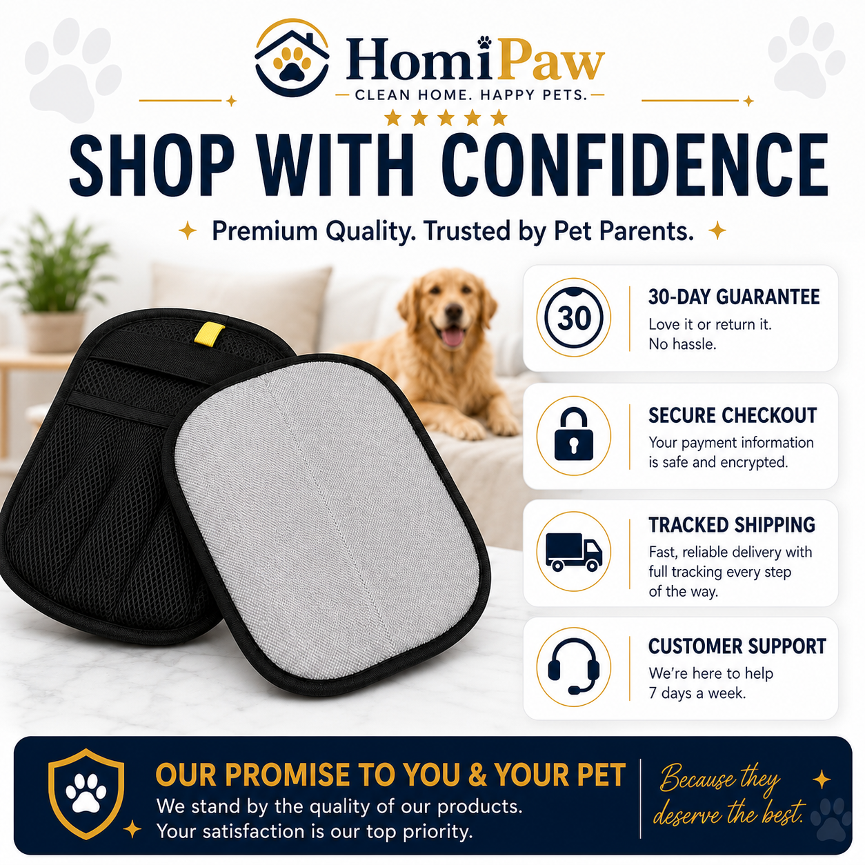 Homipaw Reusable Pet Hair Remover Mitt